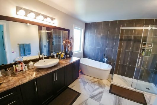 Luxury master bathroom renovation in Ottawa with custom finishes