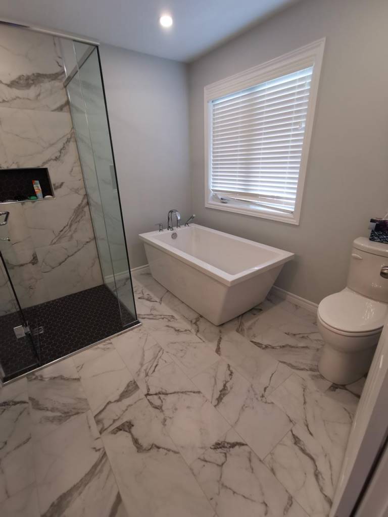 Four-piece bathroom remodel designed in Ottawa