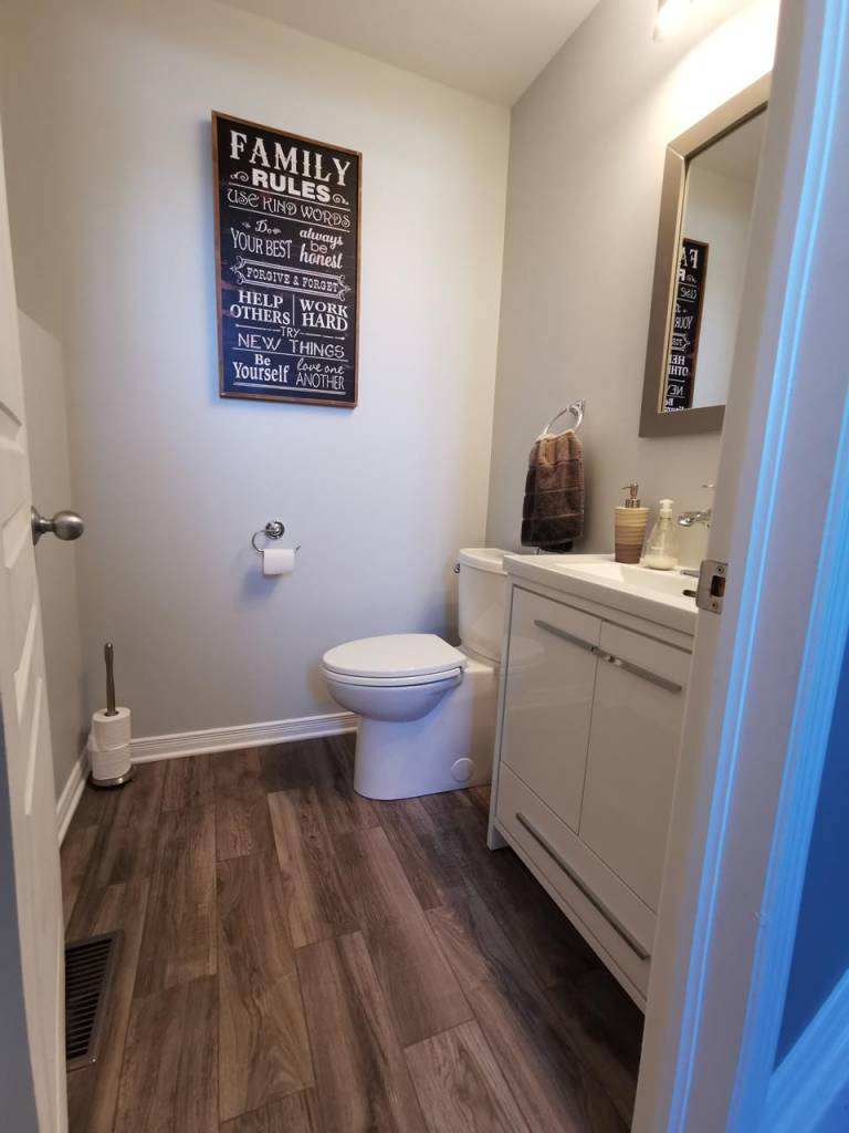 Powder room renovation in Ottawa by Capital Bathroom Renovation