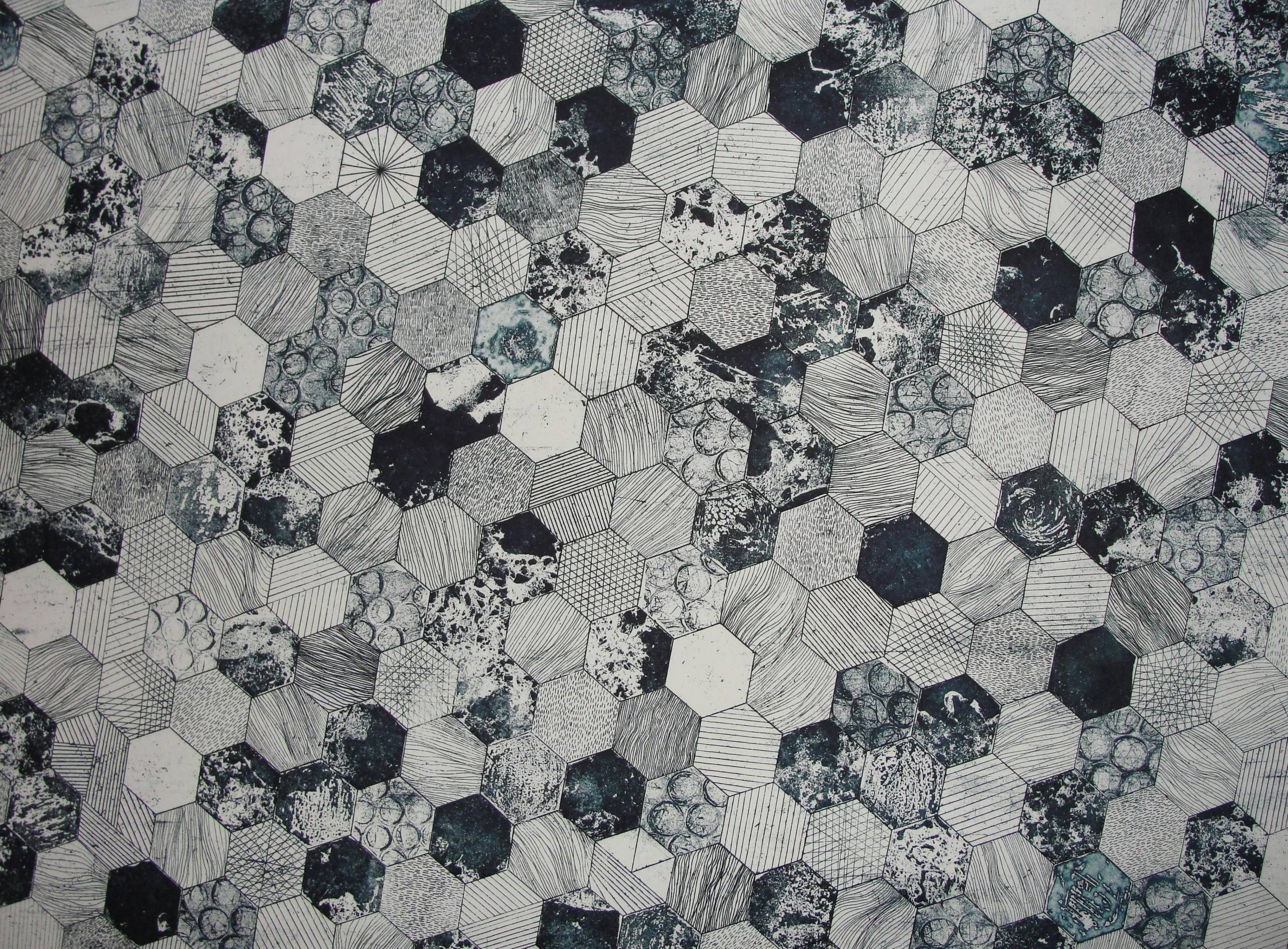 Black and white penny tile bathroom wainscoting pattern