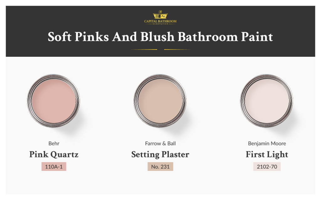 Bathroom with soft pink and blush paint, creating a warm and stylish bathroom colour trend for 2026